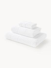 Set de toallas Katharina, tamaños diferentes, Blanco, Set de 4 (toallas lavabo y toallas de ducha)