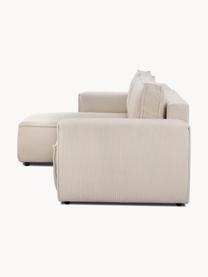 Sofá rinconera cama de pana Nihad (4 plazas), con espacio de almacenamiento, Tapizado: pana de poliéster, Patas: plástico, Pana beige, An 282 x F 153 cm