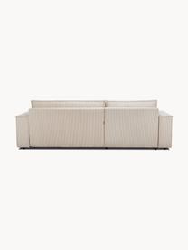 Sofá rinconera cama de pana Nihad (4 plazas), con espacio de almacenamiento, Tapizado: pana de poliéster, Patas: plástico, Pana beige, An 282 x F 153 cm