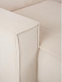 Sofá rinconera cama de pana Nihad (4 plazas), con espacio de almacenamiento, Tapizado: pana de poliéster, Patas: plástico, Pana beige, An 282 x F 153 cm