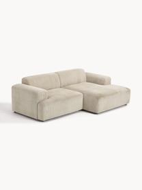 Cord-Ecksofa Melva (3-Sitzer), Bezug: Cord (92% Polyester, 8% P, Gestell: Massives Kiefernholz, Spa, Cord Hellbeige, B 238 x T 143 cm, Eckteil links