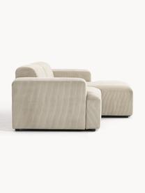 Cord-Ecksofa Melva (3-Sitzer), Bezug: Cord (92% Polyester, 8% P, Gestell: Massives Kiefernholz, Spa, Cord Hellbeige, B 238 x T 143 cm, Eckteil links