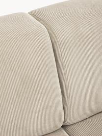 Cord-Ecksofa Melva (3-Sitzer), Bezug: Cord (92% Polyester, 8% P, Gestell: Massives Kiefernholz, Spa, Cord Hellbeige, B 238 x T 143 cm, Eckteil links