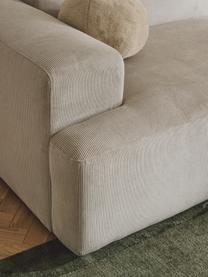 Canapé d'angle 3 places en velours côtelé Melva, Velours côtelé beige, larg. 238 x prof. 143 cm, méridienne à gauche