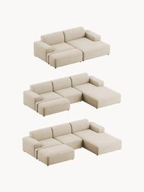 Cord-Ecksofa Melva (3-Sitzer), Bezug: Cord (92% Polyester, 8% P, Gestell: Massives Kiefernholz, Spa, Cord Hellbeige, B 238 x T 143 cm, Eckteil links