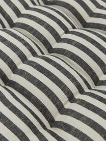 Pruhovaná poduška na stoličku z bavlny Arild, 100 %  bavlna, Krémová, čierna, Š 38 x D 38 cm