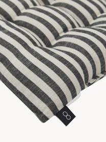 Pruhovaná poduška na stoličku z bavlny Arild, 100 %  bavlna, Krémová, čierna, Š 38 x D 38 cm