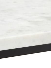 Stolik kawowy z marmuru Alys, Blat: marmur, Stelaż: metal malowany proszkowo, Biały, marmurowy, czarny, S 80 x G 45 cm