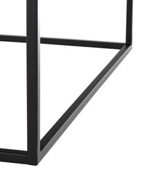 Marmor-Couchtisch Alys, Tischplatte: Marmor, Gestell: Metall, pulverbeschichtet, Weiss, marmoriert, Schwarz, B 80 x T 45 cm