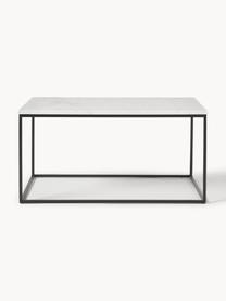 Table basse en marbre Alys, Blanc marbré, noir, larg. 80 x prof. 45 cm