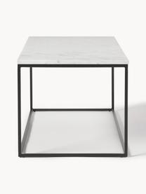 Table basse en marbre Alys, Blanc marbré, noir, larg. 80 x prof. 45 cm