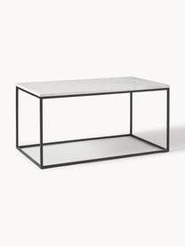 Table basse en marbre Alys, Blanc marbré, noir, larg. 80 x prof. 45 cm