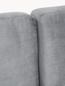 Sofa narożna z aksamitu Fluente, Tapicerka: aksamit (wysokiej jakości, Stelaż: lite drewno sosnowe, Nogi: metal malowany proszkowo , Ciemnoszary aksamit, S 221 x G 200 cm, lewostronna