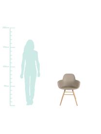 Sedia con braccioli Albert Kuip, Seduta: 100% polipropilene, Piedini: legno di frassino, Taupe, Larg. 59 x Prof. 55 cm