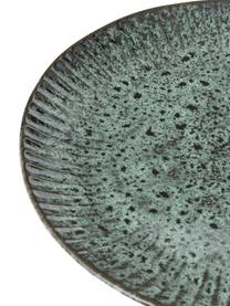 Platos llanos Vingo, 2 uds., Cerámica de gres, Verde azulado, negro, Ø 28 cm