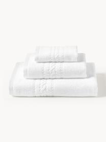 Set 3 asciugamani Cordelia, Bianco, Set da 3 (asciugamano ospite, asciugamano e telo bagno)