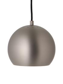 Lámpara de techo pequeña esferica Ball, Pantalla: metal cepillado, Fijación: metal cepillado, Cable: cubierto en tela, Acero, blanco, negro, Ø 18 x Al 16 cm