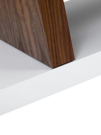 Mueble TV Cliff, Superficie: chapado en madera, Estructura: tablero de fibras, aglome, Blanco, marrón, An 125 x Al 40 cm