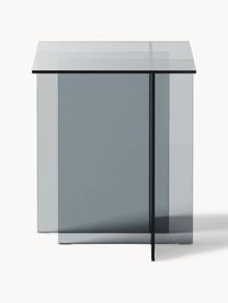 Skleněný odkládací stolek Anouk, Sklo, Šedá, transparentní, Š 42 cm, V 50 cm