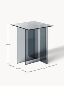 Sklenený odkladací stolík Anouk, Sklo, Sivá, priehľadná, Š 42 x V 50 cm