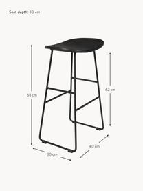 Tabouret de bar Tangle, Noir, larg. 40 x haut. 65 cm