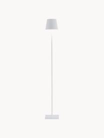 Lampada da terra piccola a LED con luce regolabile Poldina, regolabile in altezza, Lampada: alluminio rivestito, Bianco opaco, Alt. 122 cm