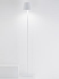 Kleine dimmbare LED-Stehlampe Poldina, höhenverstellbar, Weiß, matt, H 122 cm