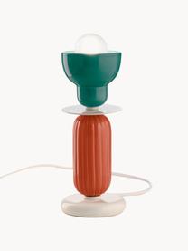Lámpara de mesa artesanal pequeña Berimbau, Lámpara: cerámica, Cable: plástico, Azul petróleo, naranja, Off White, Ø 12 x Al 30 cm