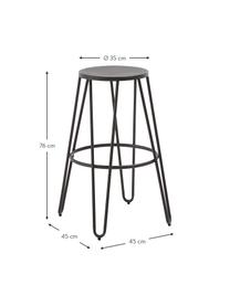 Tabouret de bar en métal Madona, Métal, laqué, Gris graphite, larg. 45 x haut. 76 cm