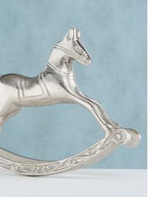 Objet déco cheval à bascule Nesta, Aluminium, nickelé, Nickel, larg. 27 x haut. 23 cm