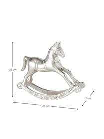 Objet déco cheval à bascule Nesta, Aluminium, nickelé, Nickel, larg. 27 x haut. 23 cm