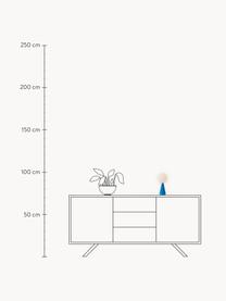 Lámpara de mesa artesanal pequeña Bilia, Pantalla: vidrio, Estructura: metal recubierto, Cable: plástico, Blanco, azul, Ø 12 x Al 26 cm