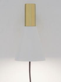 Nastaviteľná nástenná lampa so zástrčkou Sia, Biela, mosadzné odtiene, H 23 x V 27 cm