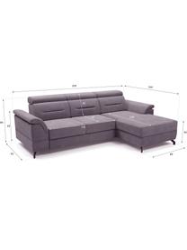 Sofá cama rinconero Missouri, con espacio de almacenamiento, Tapizado: 100% poliéster, Gris, An 259 x F 164 cm