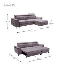 Sofa narożna z funkcją spania i miejscem do przechowywania Missouri (4-osobowa), Tapicerka: 100% poliester, Szary, S 259 x G 164 cm