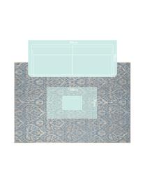 Design in- en outdoor vloerkleed Choy met grafisch patroon, 100% polypropyleen, Lichtblauw, beige, B 200 x L 290 cm (maat L)