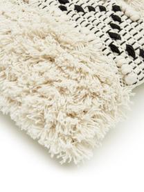 Housse de coussin bohème Katarina, 100 % coton, Beige, blanc, larg. 30 x long. 50 cm