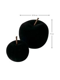 Pommes décoratives noires Samty, 2 élém., Grès cérame, floqué, Noir, Lot de différentes tailles