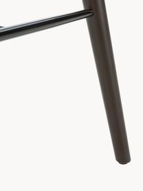 Barkruk High Stool van beukenhout en leer, Poten: beukenhout gebeitst, Zitvlak: leer, Beukenhout, leer zwart, B 45 x H 69 cm