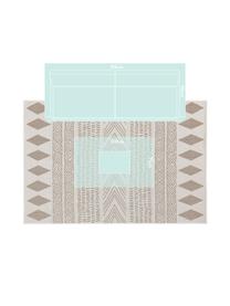 Tapis d'extérieur beige ethnique Nillo, Gris clair, taupe