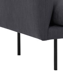 Sofa Moby (3-Sitzer) in Dunkelgrau mit Metall-Füssen, Bezug: Polyester Der hochwertige, Gestell: Massives Kiefernholz, FSC, Webstoff Dunkelgrau, B 220 x T 95 cm