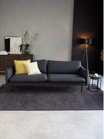 Sofa Moby (3-Sitzer) in Dunkelgrau mit Metall-Füßen, Bezug: Polyester Der hochwertige, Gestell: Massives Kiefernholz, FSC, Füße: Metall, pulverbeschichtet, Webstoff Dunkelgrau, B 220 x T 95 cm