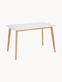 Escritorio Vojens, Tablero: tablero de fibras de dens, Patas: madera de caucho, Madera, blanco, An 120 x F 70 cm