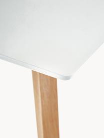 Scrivania Vojens, Piedini: legno di albero della gom, Legno, bianco, Larg. 120 x Prof. 70 cm