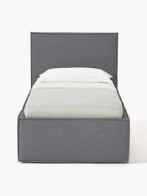 Einzelbett Dream mit Stauraum, Bezug: Polyester (Strukturstoff), Korpus: Massives Kiefernholz, FSC, Webstoff Anthrazit, B 90 x L 200 cm