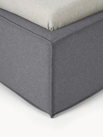 Einzelbett Dream mit Stauraum, Bezug: Polyester (Strukturstoff), Korpus: Massives Kiefernholz, FSC, Webstoff Anthrazit, B 90 x L 200 cm