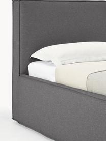 Einzelbett Dream mit Stauraum, Bezug: Polyester (Strukturstoff), Korpus: Massives Kiefernholz, Pla, Webstoff Dunkelgrau, B 90 x L 200 cm