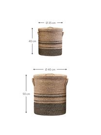 Aufbewahrungskörbe Laundo, 2er-Set, Seetang, Jute, Braun, Schwarz, Set mit verschiedenen Größen