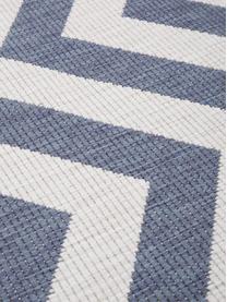 In- & Outdoor-Teppich Palma mit Zickzack-Muster, beidseitig verwendbar, 100% Polypropylen, Blau, Creme, B 200 x L 290 cm (Größe L)