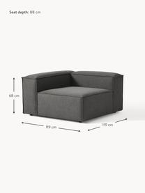 Módulo de esquina sofá Lennon, Tapizado: 100% poliéster Alta resis, Estructura: madera contrachapada de p, Patas: plástico Este producto es, Tejido gris antracita, An 119 x F 119 cm, chaise longue izquierda